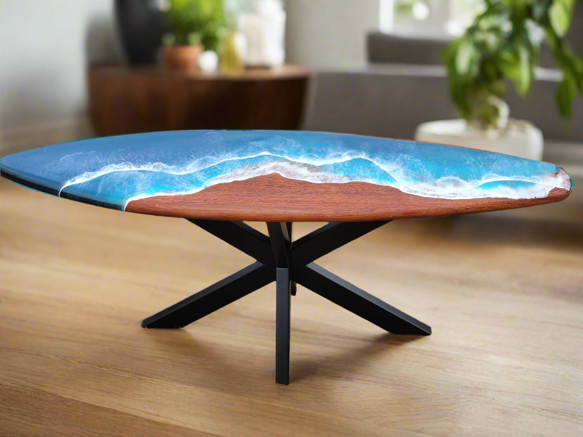 Surfboard coffee table