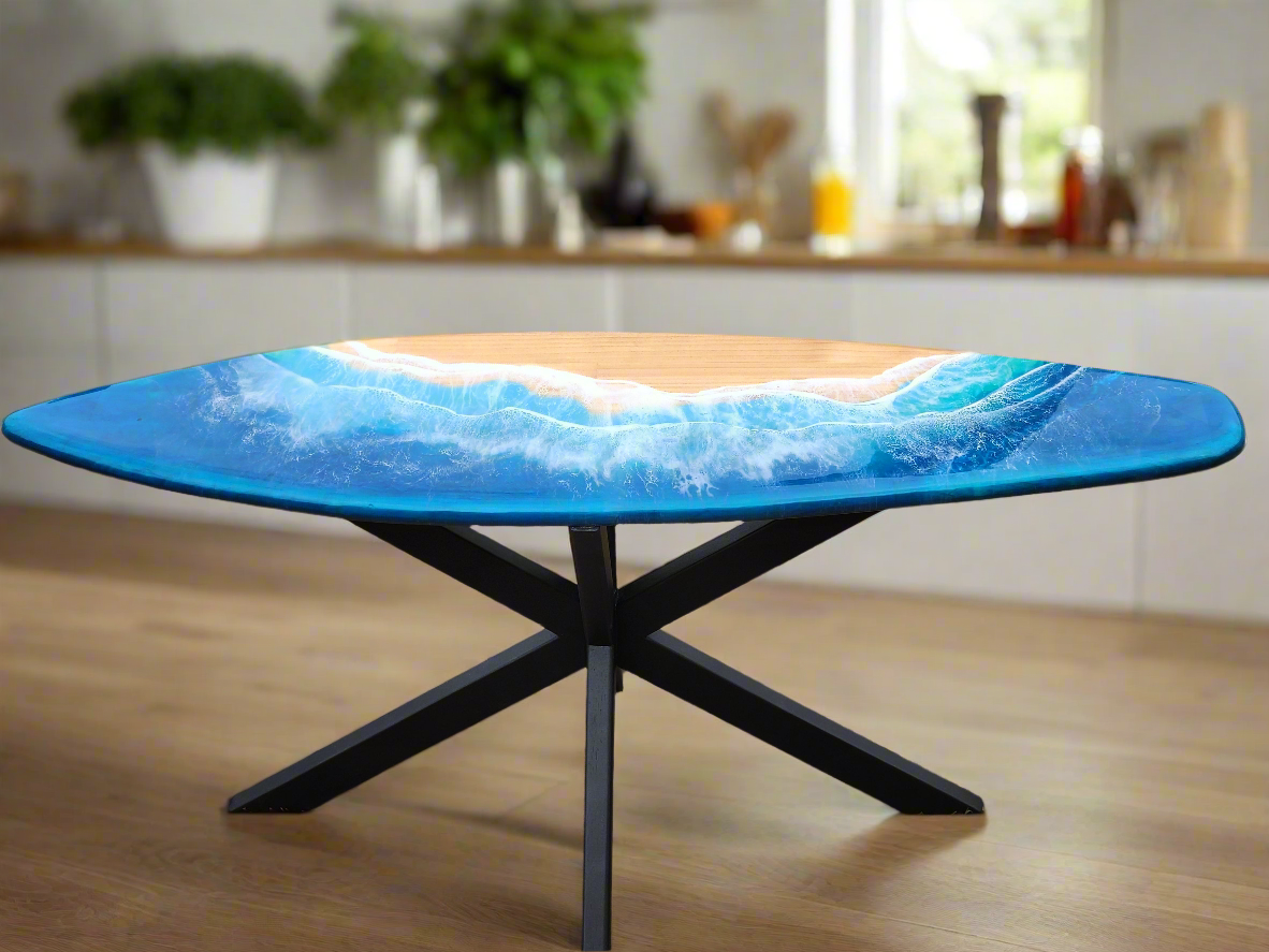 Surfboard coffee table