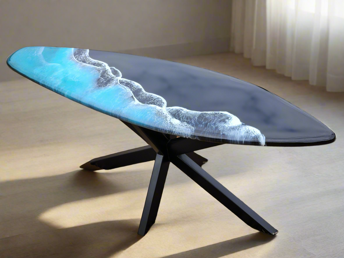 Surfboard coffee table