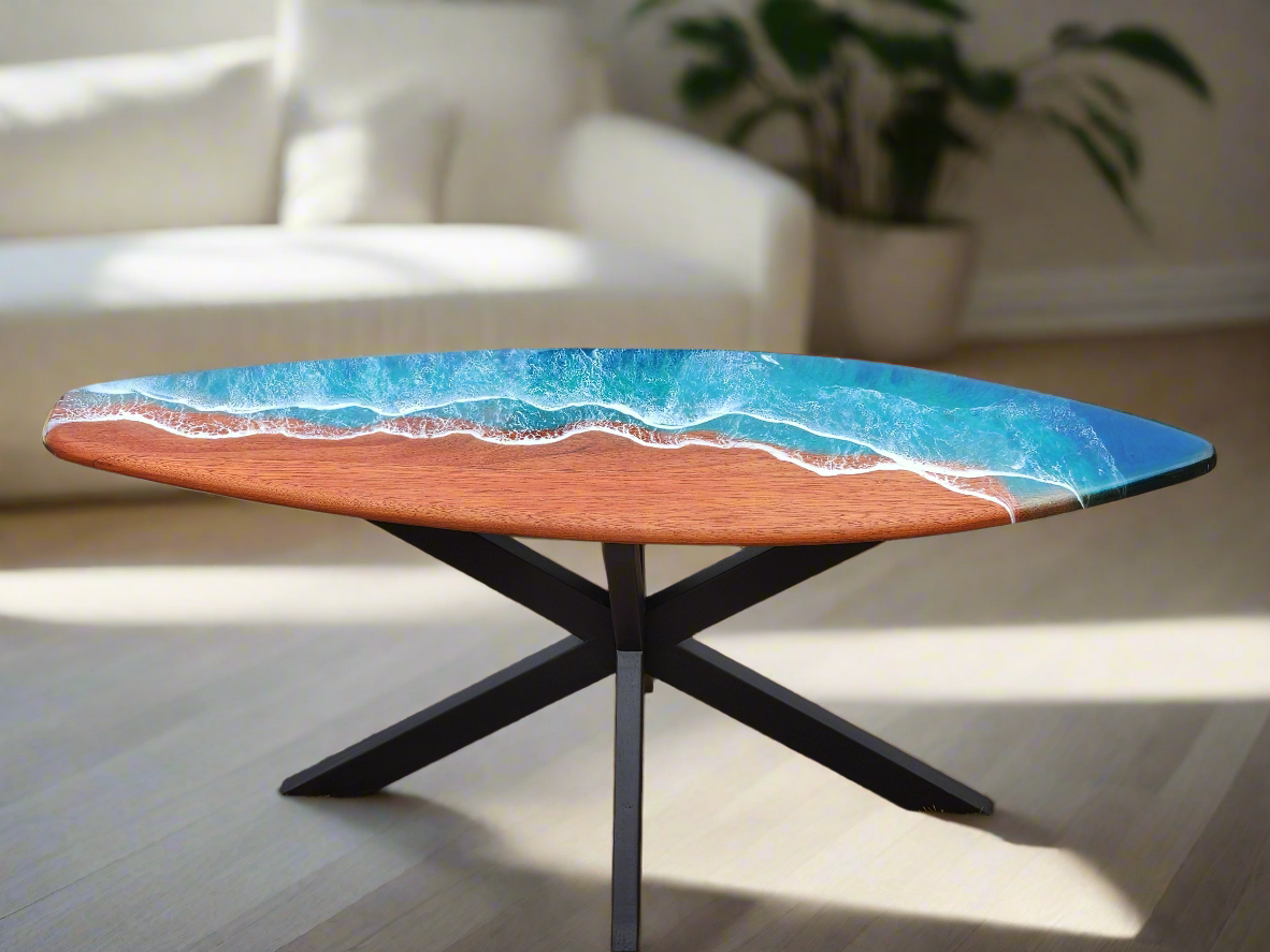 Surfboard coffee table