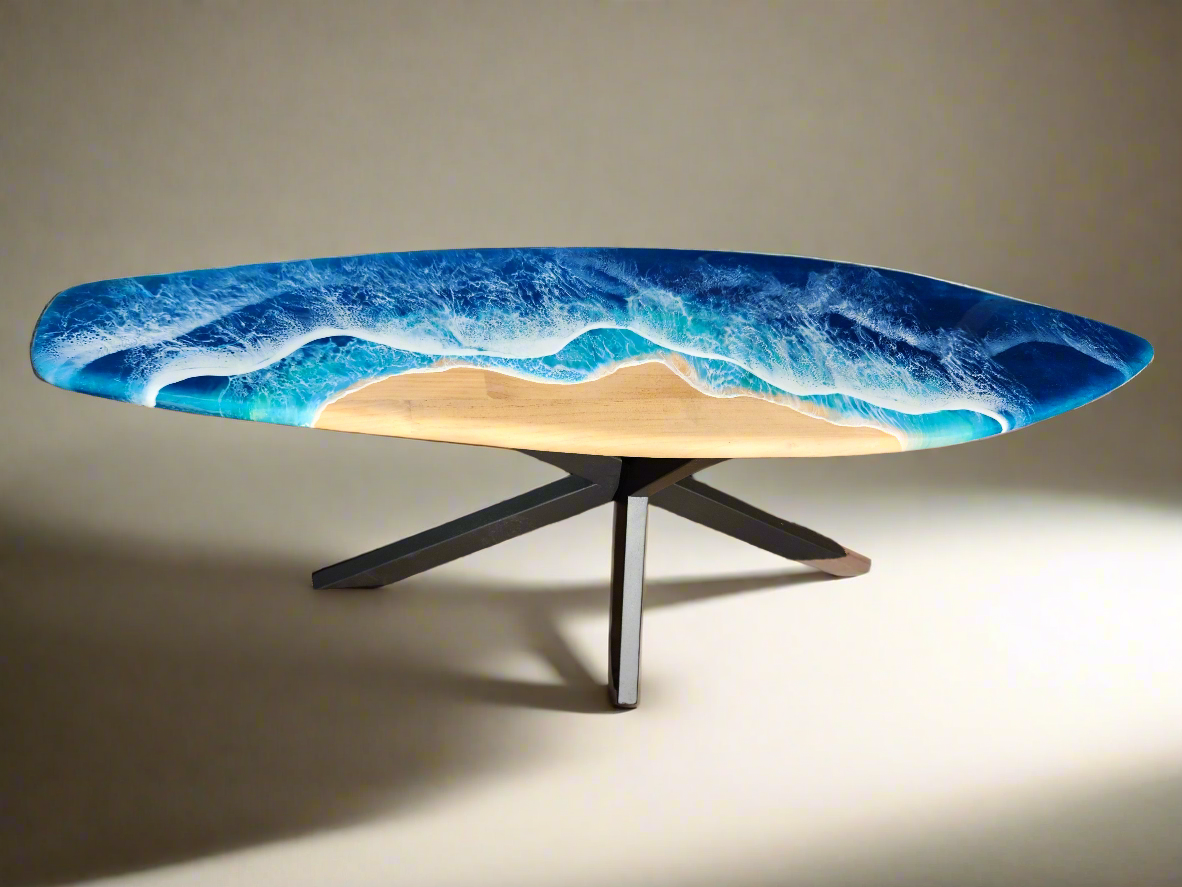 Surfboard coffee table