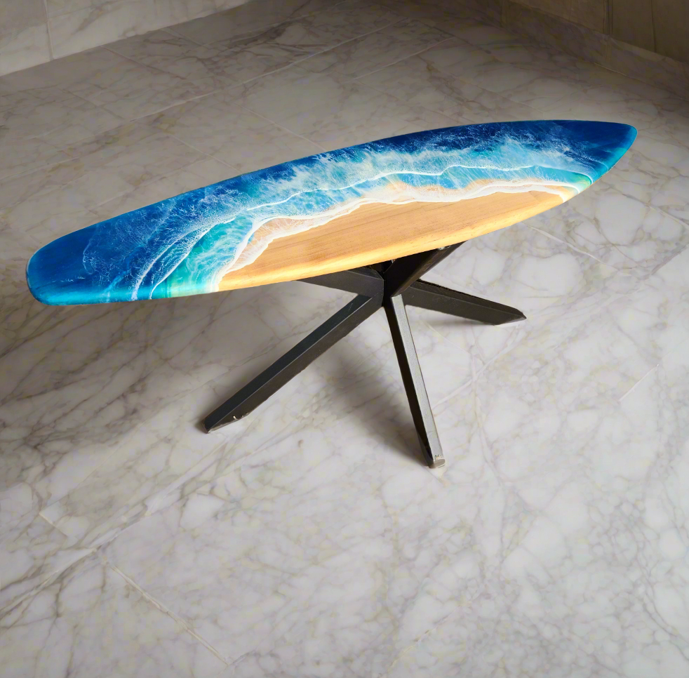 Surfboard coffee table