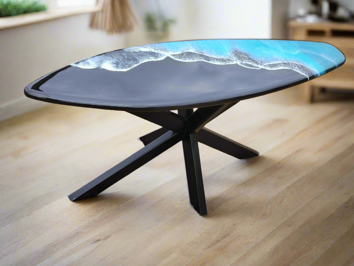 Surfboard coffee table