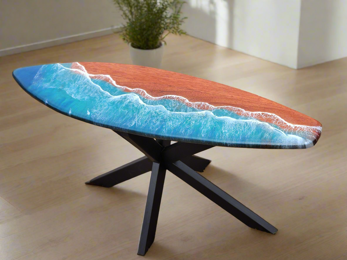 Surfboard coffee table