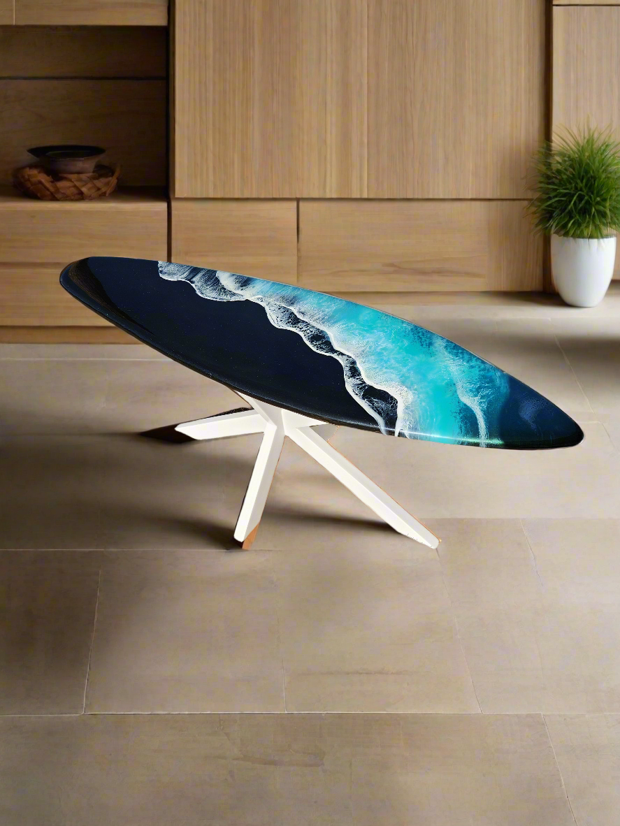 Surfboard coffee table