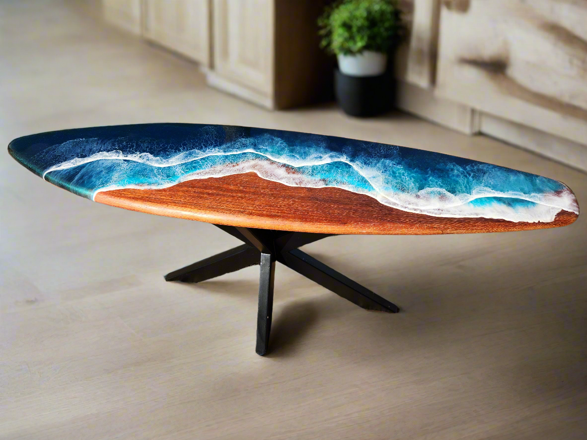 Surfboard coffee table
