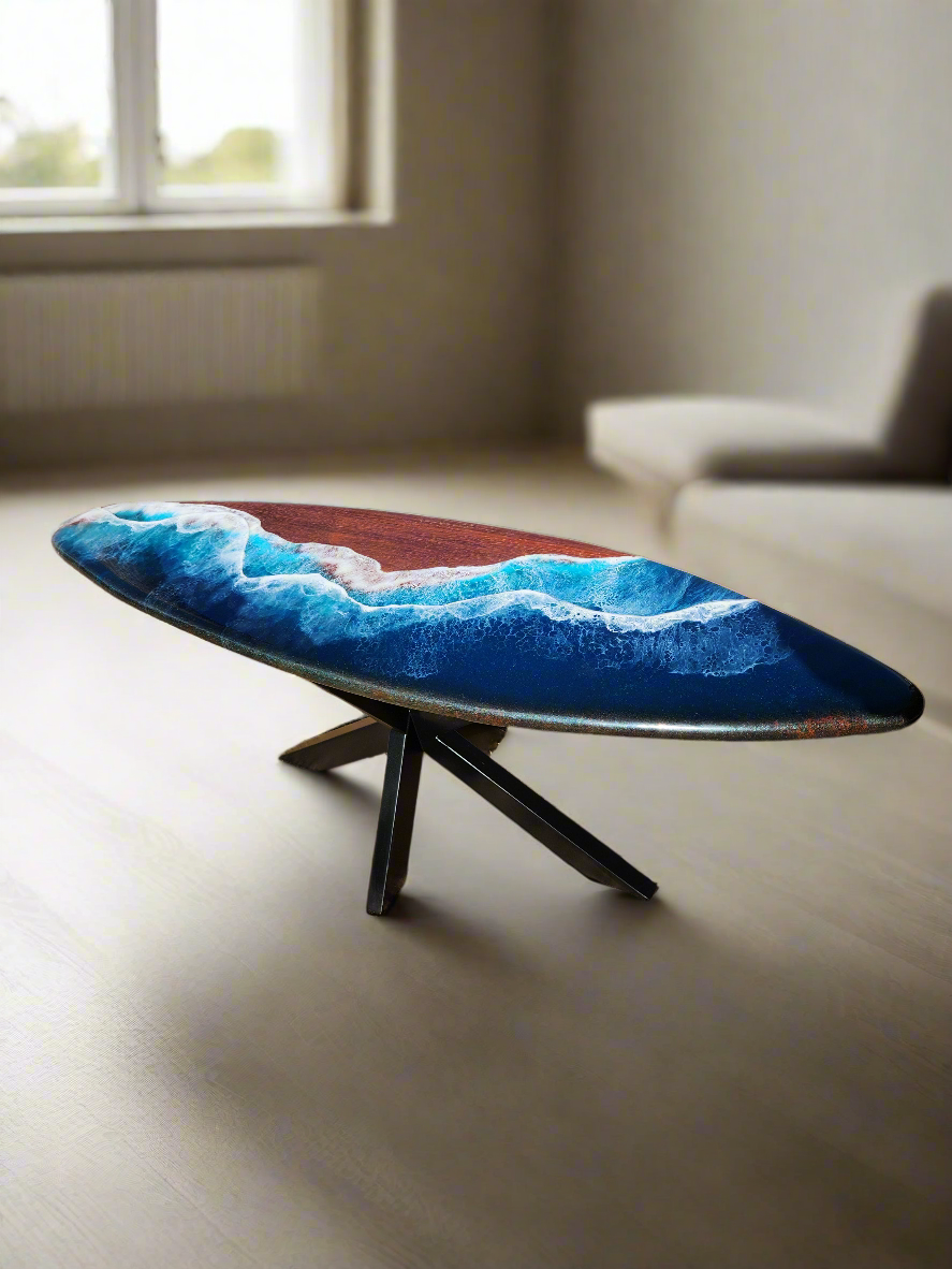 Surfboard coffee table